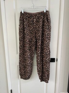 aerie Cheetah/Leopard-Print Button-Front Lounge Pants - brown & black